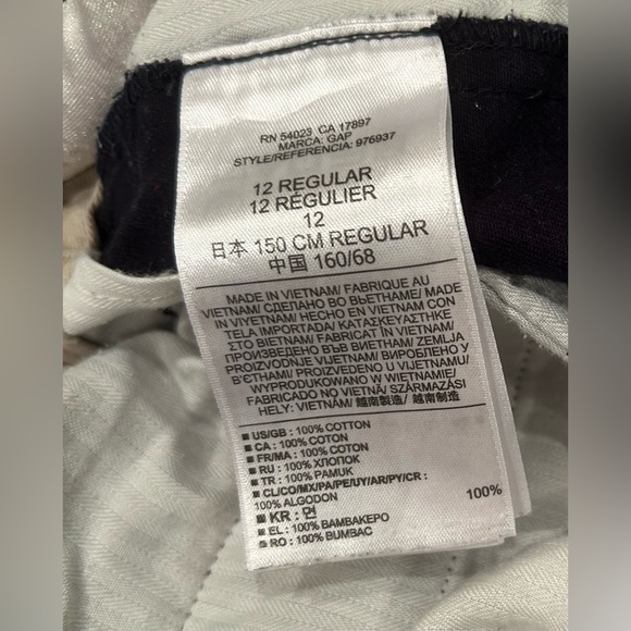 Gap Kids Navy Blue Khakis Pants with Adjustable Waist Sz 12 Regular - Picture 4 of 10